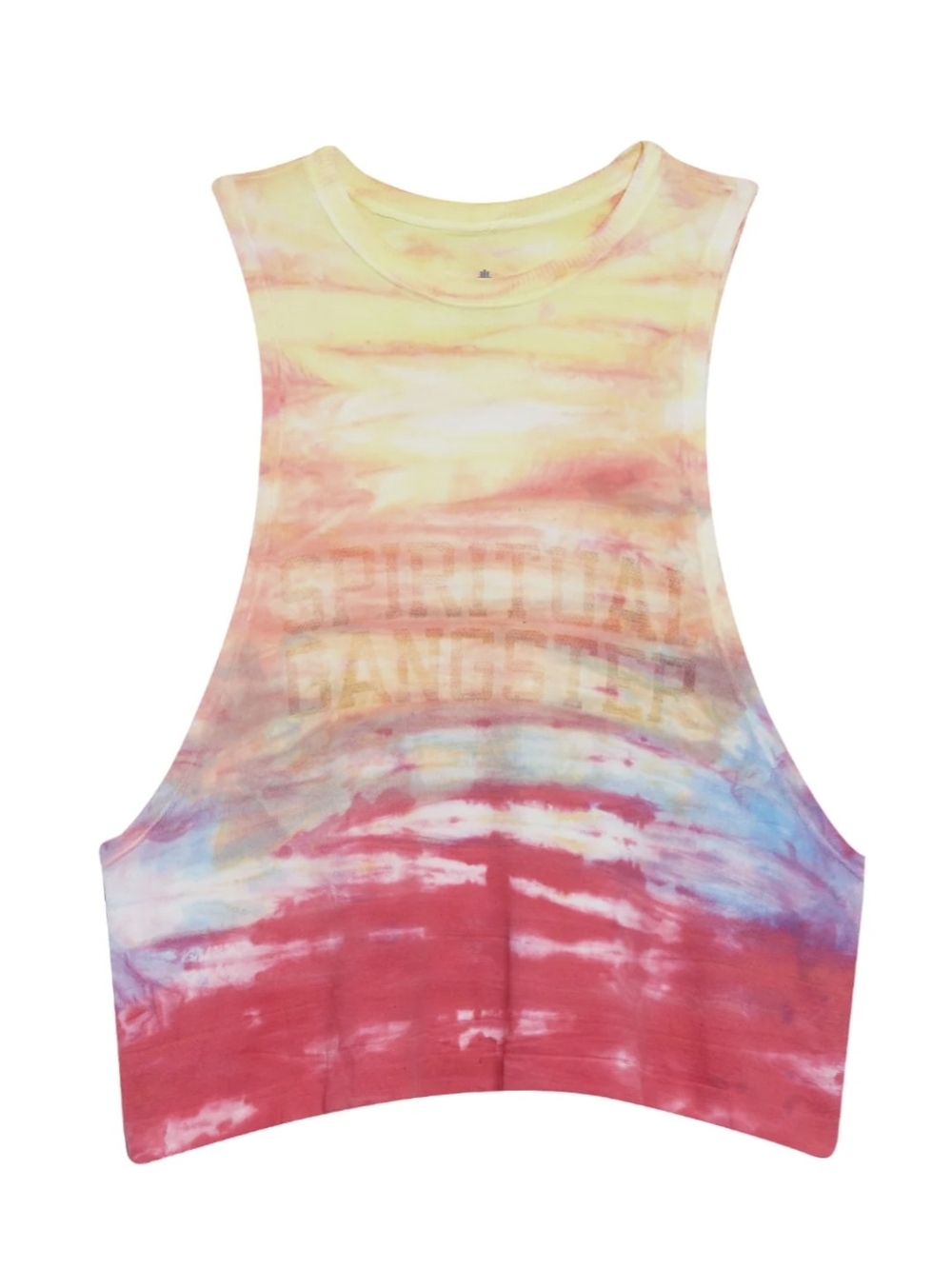 EverydayYoga Spiritual Gangster Tie-Dye Cutout Crop Tank - Size XS/S